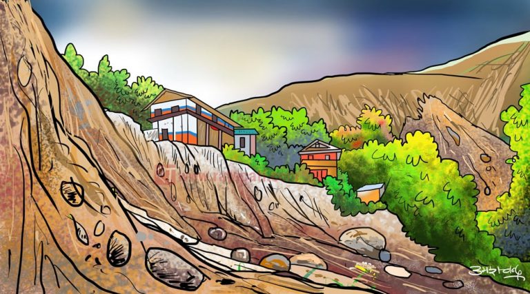 पाँचथरमा बाढी पहिरोका कारण ११९ परिवार विस्थापित