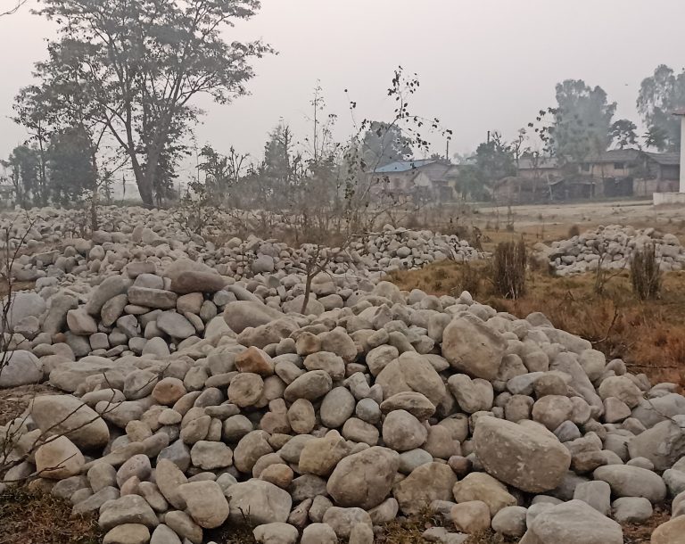 चन्द्रपुरका सार्वजनिक जग्गा ढुङ्गाको गोदाम बन्दै