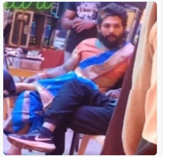 ‘पुष्पा २’ को सेटबाट अल्लु अर्जुनको नयाँ लुक लिकः सारीमा देखिए सुपरस्टार, बढयो उत्सुकता